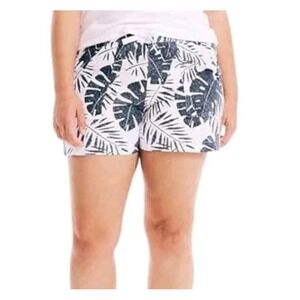 Nautica Ladies Linen Blend Pull-on Shorts Navy/White‎ X-LARGE Summer Vacation